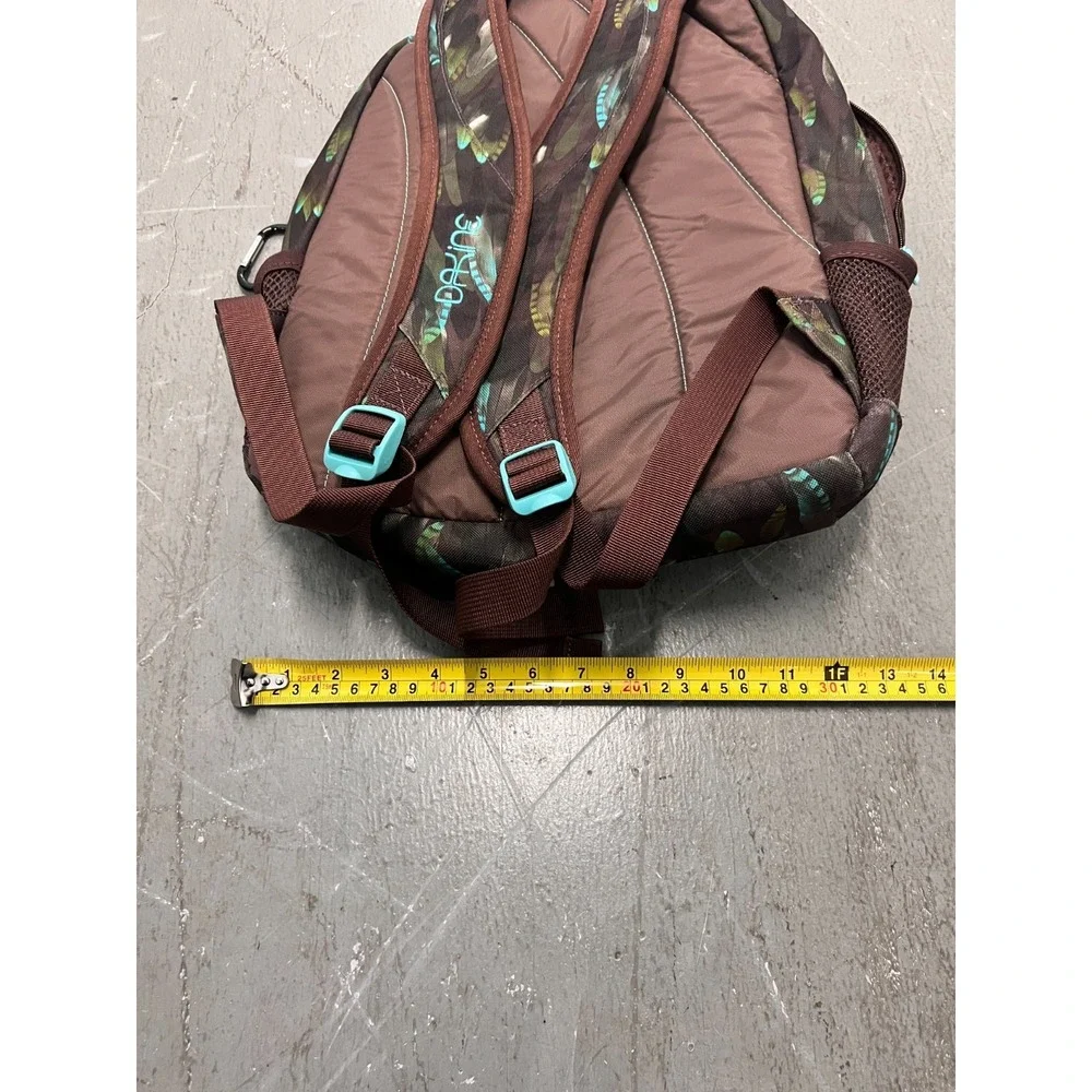 Dakine Garden Backpack Unisex Brown Feather Print Shoulder Strap Laptop‎ Sleeve